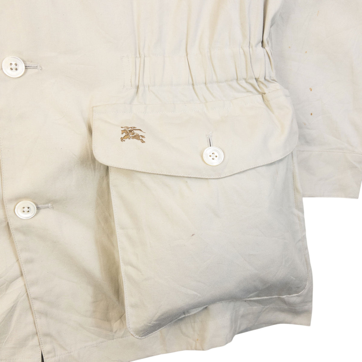 Vintage 90s Burberry Zip Up Cargo Jacket in cream, photo 5