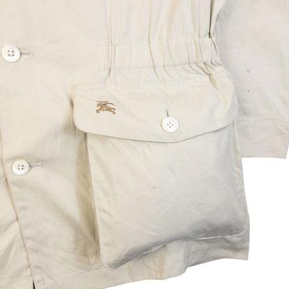 Vintage 90s Burberry Zip Up Cargo Jacket in cream, photo 5
