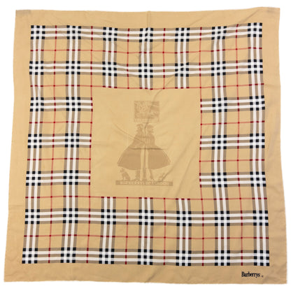 Vintage 90s Burberry Nova Check Silk Scarf in beige