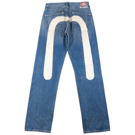 Vintage 2000s Evisu Painted Daicock Japanese Denim Jeans Size W32