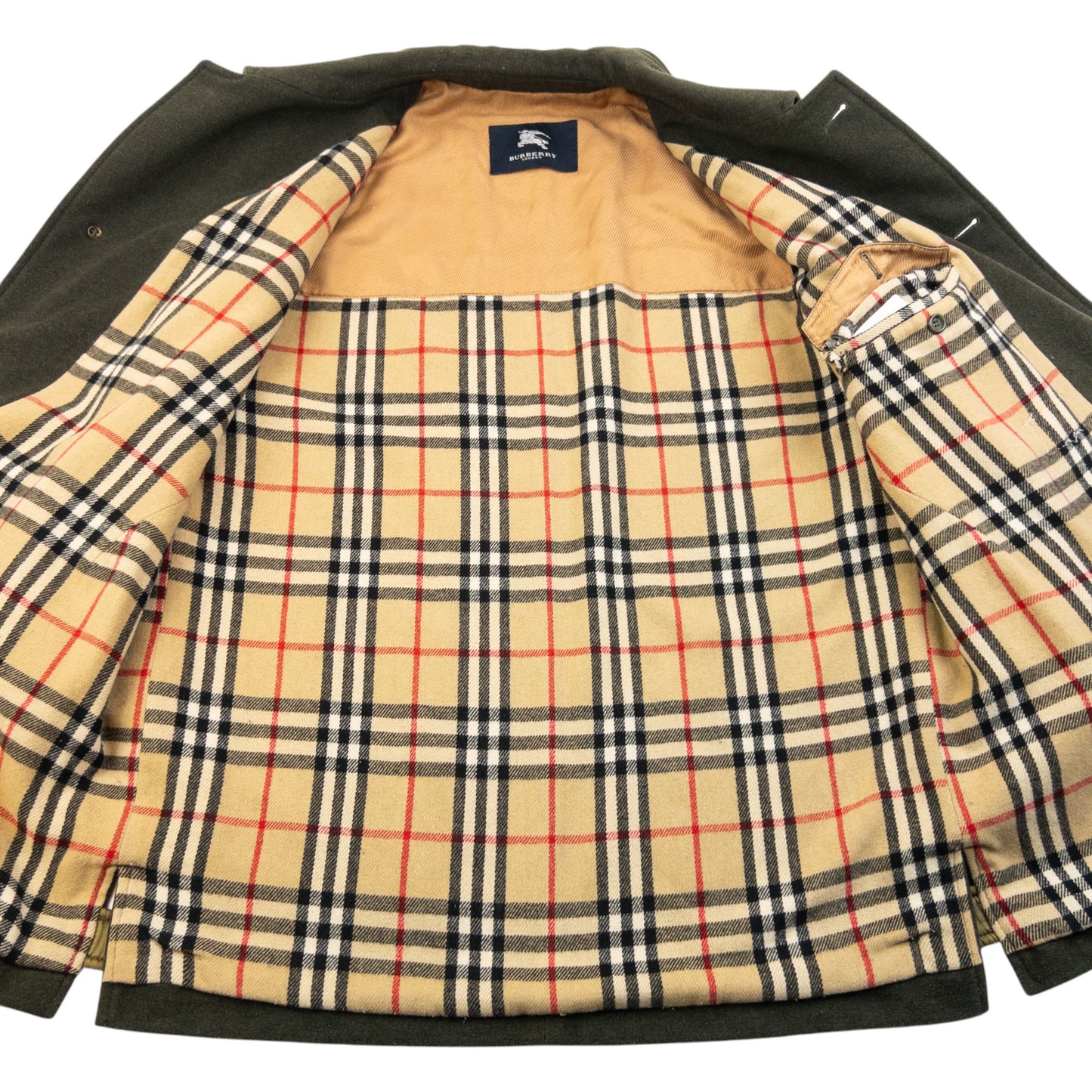 Vintage 2000s Burberry Nova Check Lined Wool Jacket Size XL