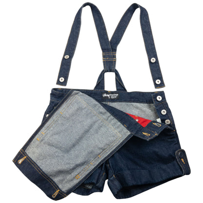 Vintage Stussy Embroidered Denim Short Dungarees Womens Size M