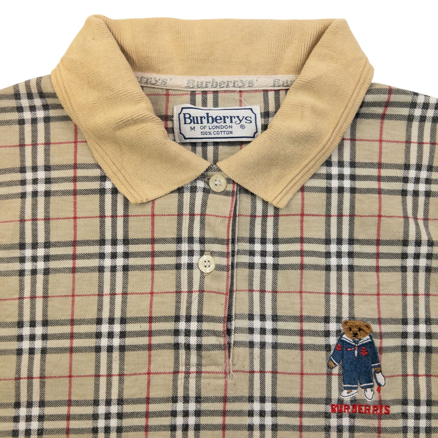 Vintage 90s Burberry Nova Check Polo Shirt Womens Size M