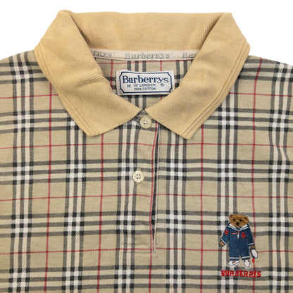 Vintage 90s Burberry Nova Check Polo Shirt Womens Size M