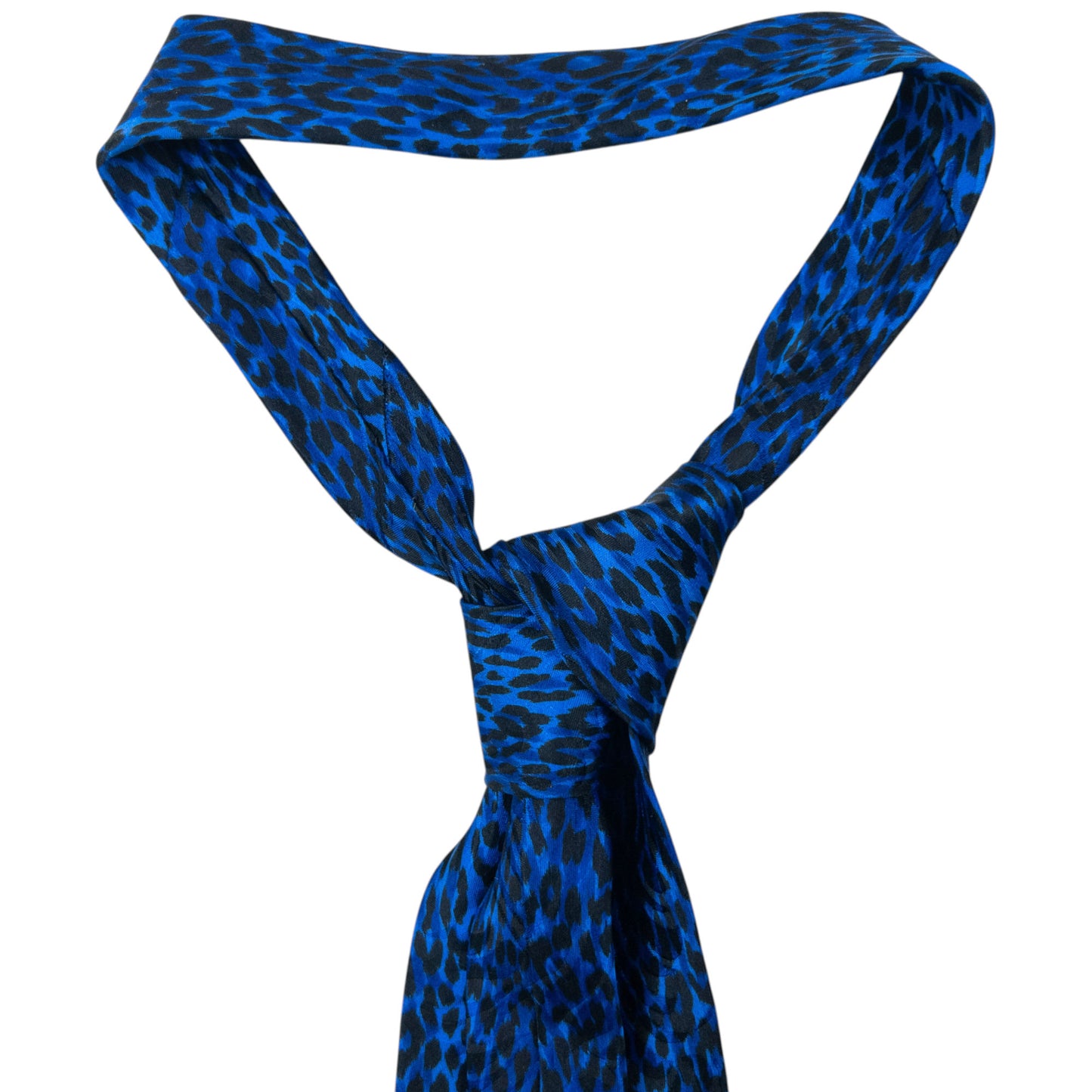 Vintage 90s Gianni Versace Baroque Leopard Print Silk Tie