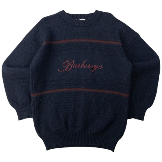 Vintage Burberry Embroidered Knit Jumper Size S
