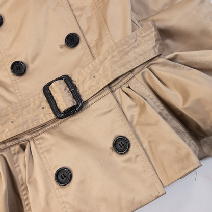 Vintage Burberry Brit Nova Check Lined Belt Waist Jacket Womens Size XS