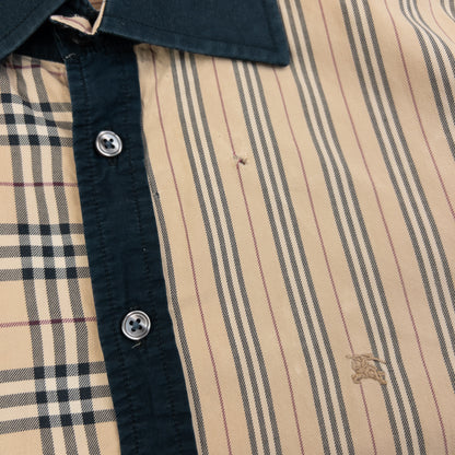 Vintage 2000s Burberry Nova Check Stripe Long Sleeve Button Up Shirt Size M