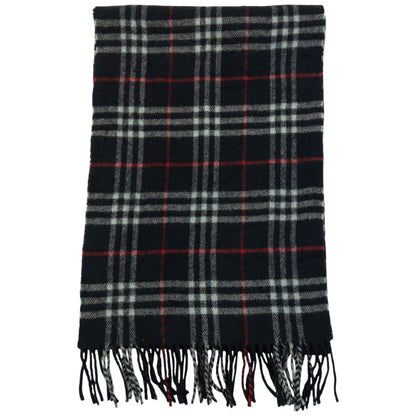 Vintage 2000s Burberry Nova Check Lambswool Tassel Scarf