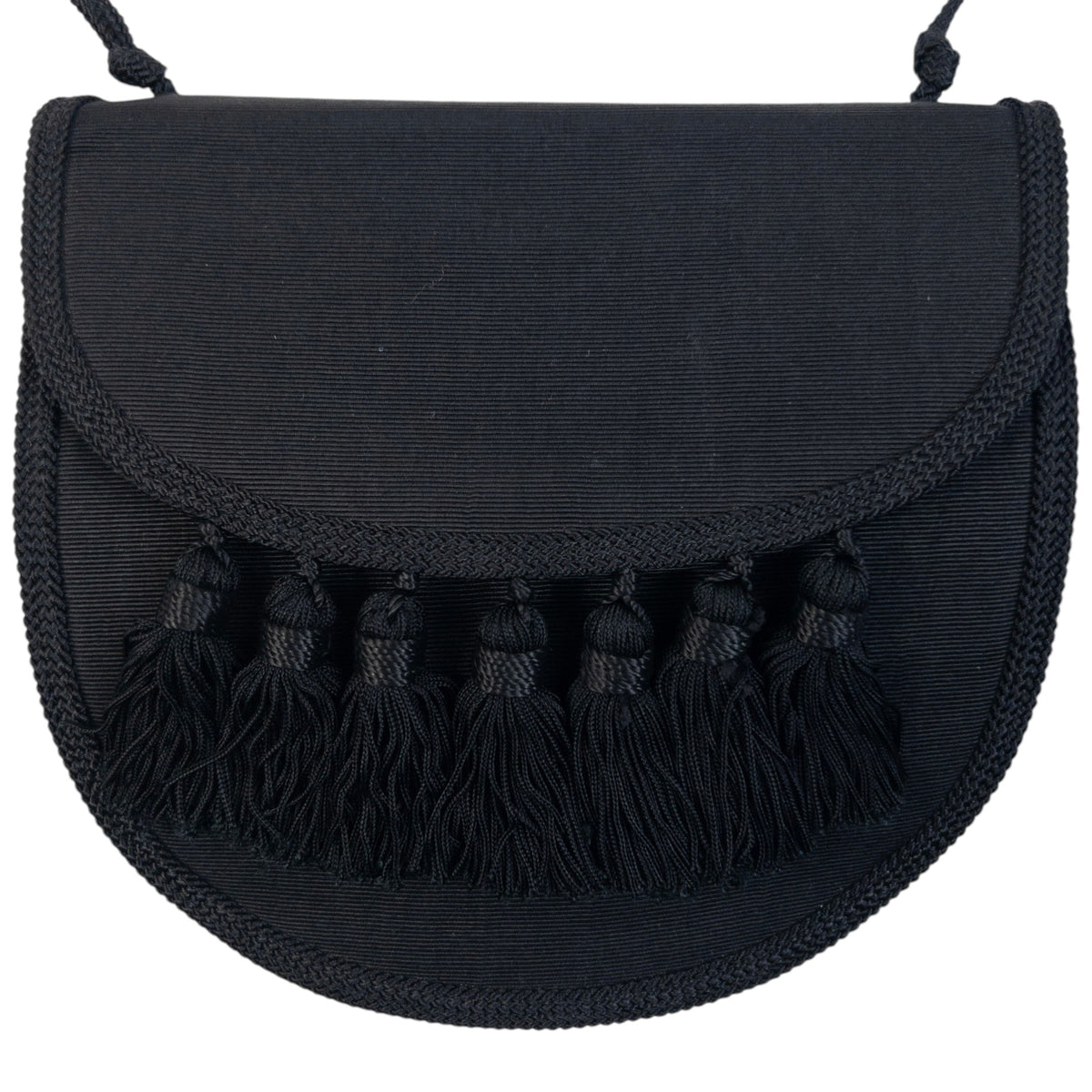Vintage 90s YSL Yves Saint Laurent Tassel Crossbody Bag in black