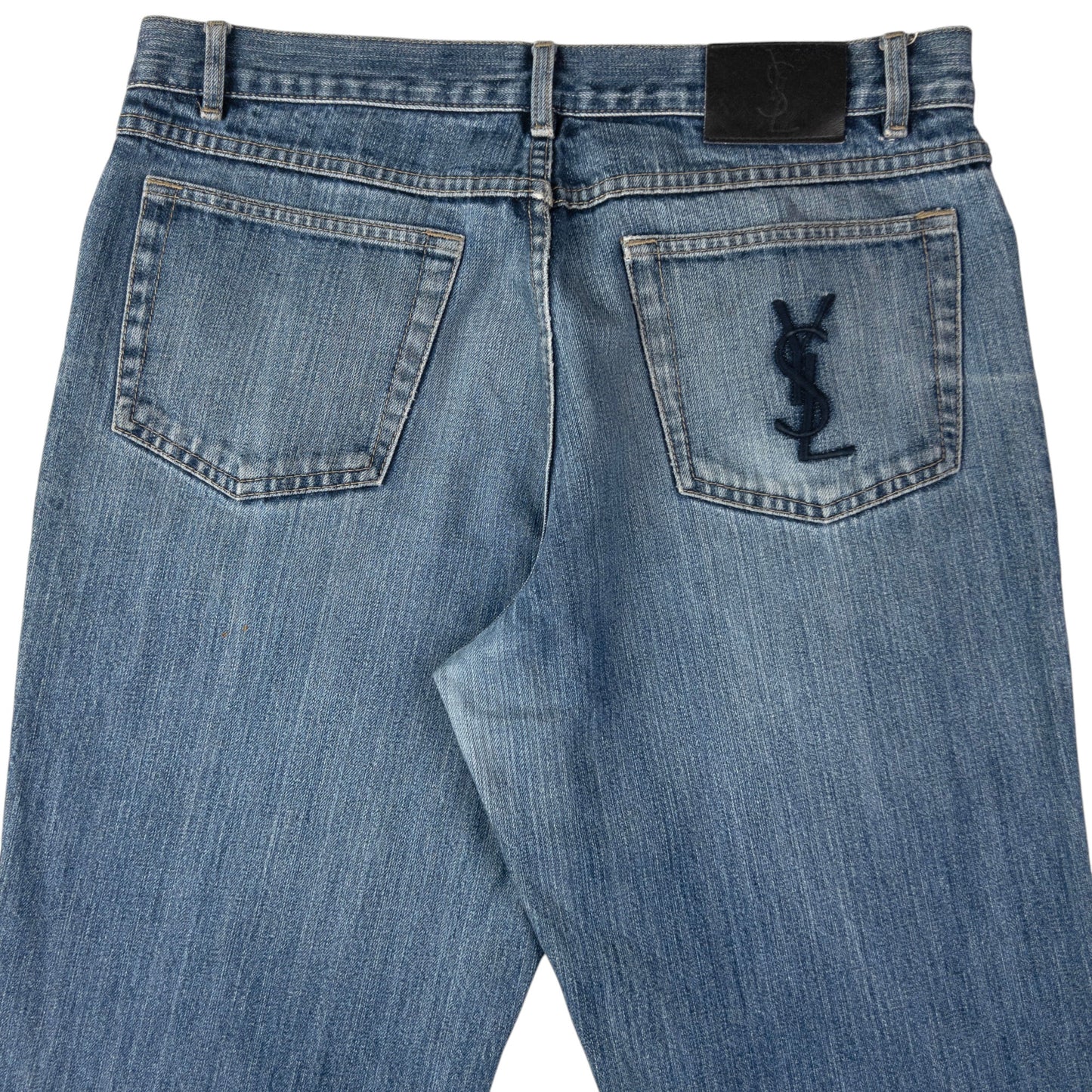 Vintage YSL Yves Saint Laurent Embroidered Denim Jeans Size W34