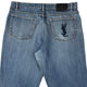 Vintage YSL Yves Saint Laurent Embroidered Denim Jeans Size W34