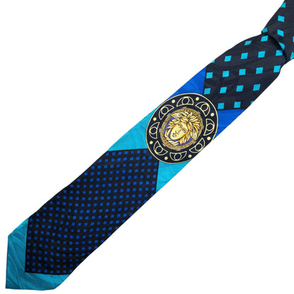 Vintage 90s Gianni Versace Pattern Medusa Silk Tie