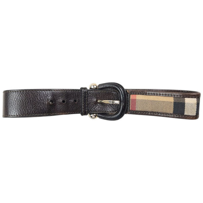 Vintage 2000s Burberry Nova Check Leather Belt Size S