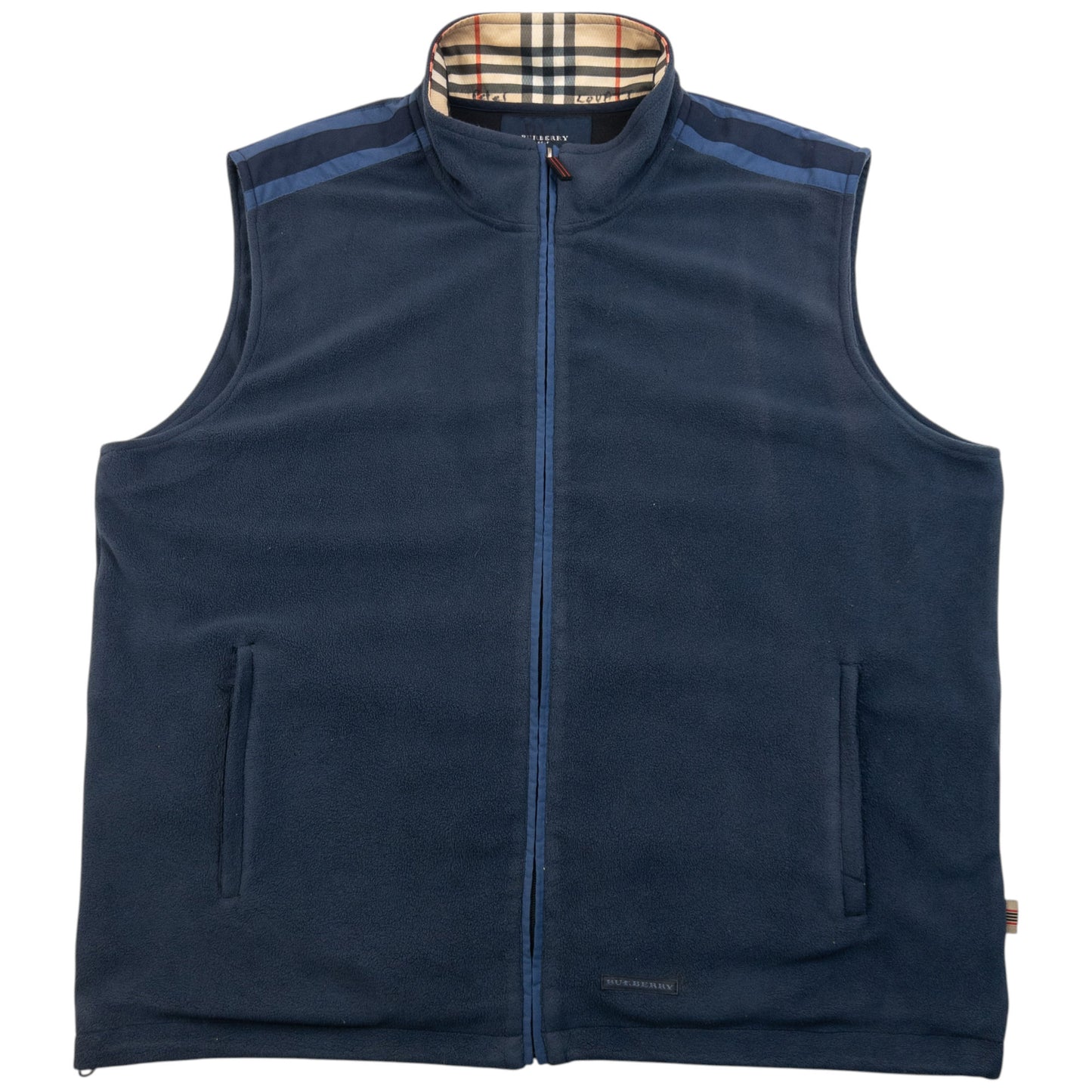 Vintage 2000s Burberry Golf Zip Up Fleece Gilet Size XXL