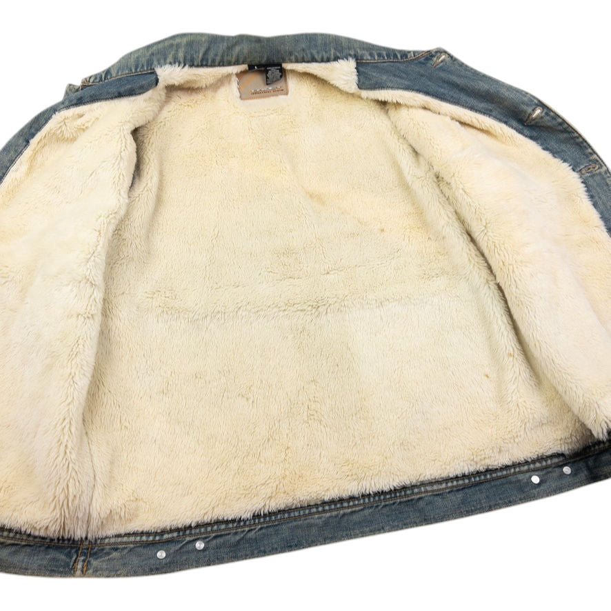 Vintage Oakley Industrial Denim Fur Lined Jacket Size L