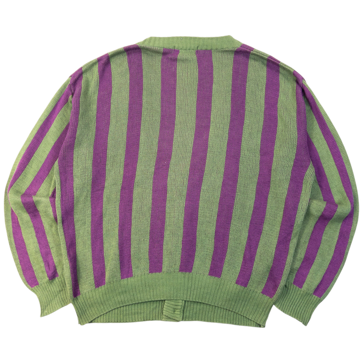 Vintage 80s YSL Yves Saint Laurent Striped Knit Cardigan Size XL
