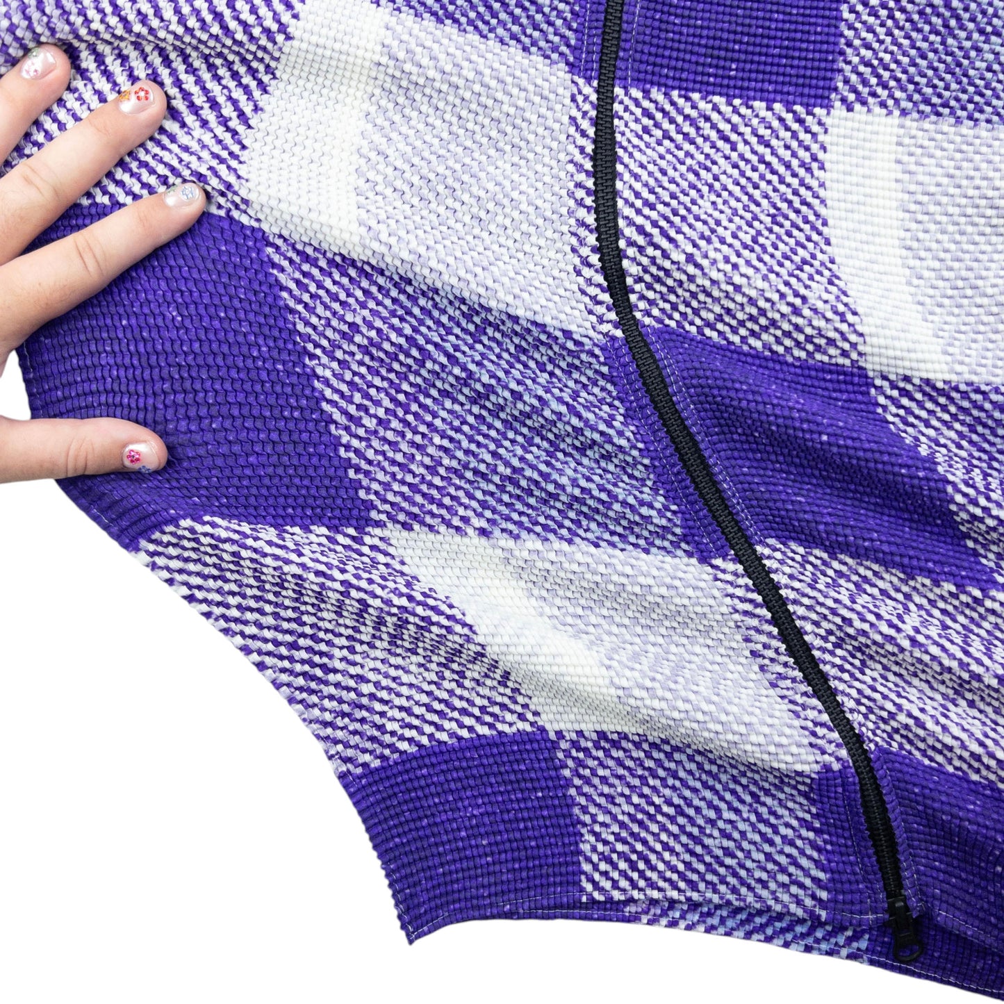 Vintage 90s Issey Miyake Checkered Zip Cardigan Womens SAMPLE Size S