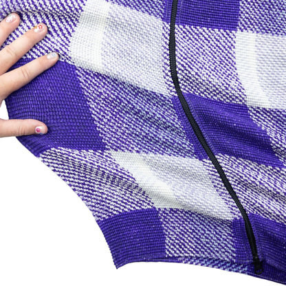 Vintage 90s Issey Miyake Checkered Zip Cardigan Womens SAMPLE Size S