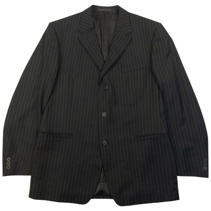 Vintage 2000s Versace Classic V2 Pinstripe Jacket & Trousers Suit Set Size XL