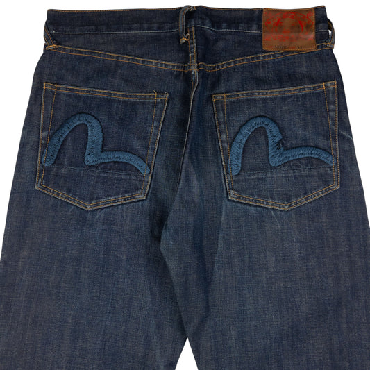 Vintage Evisu Double Gull Embroidered Japanese Denim Jeans Size W32