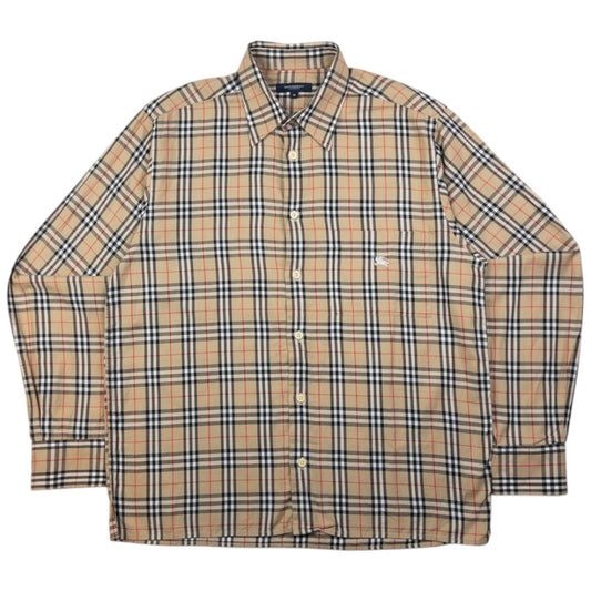 Vintage Burberry Nova Check Long Sleeve Button Up Shirt Size M