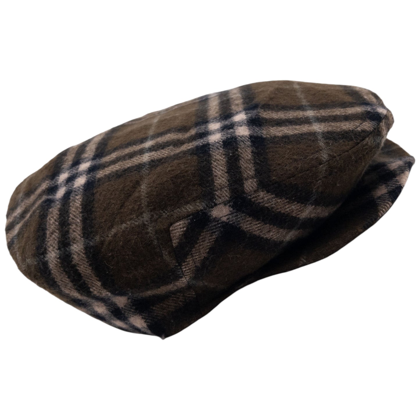 Vintage 90s Burberry Nova Check Wool Flat-Cap Hat