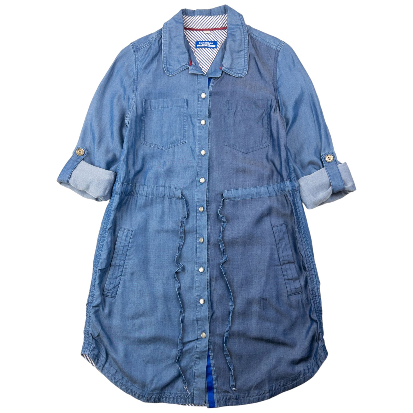 Vintage 2000s Burberry Blue Label Button Up Shirt Dress Womens Size S
