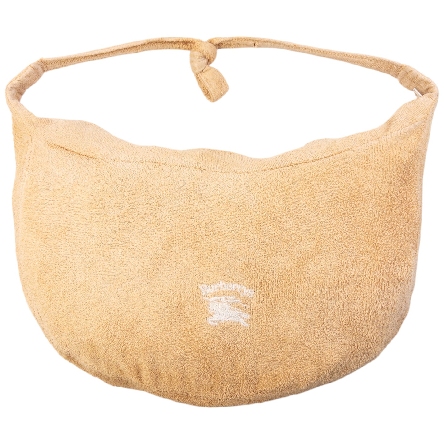 Vintage 90s Burberry Terry Cloth Hobo Shoulder Bag