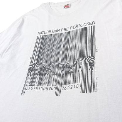 Vintage Nature Can't Be Restocked Zebra Barcode Graphic T Shirt Size XXL