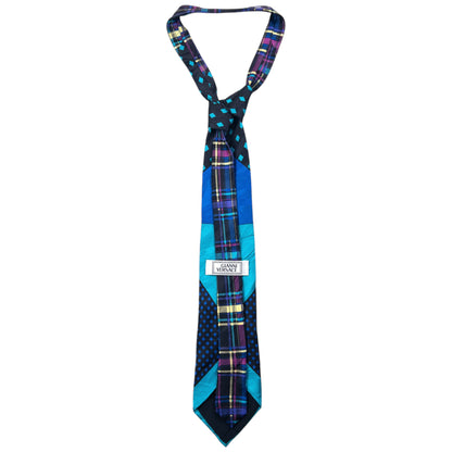 Vintage 90s Gianni Versace Pattern Medusa Silk Tie
