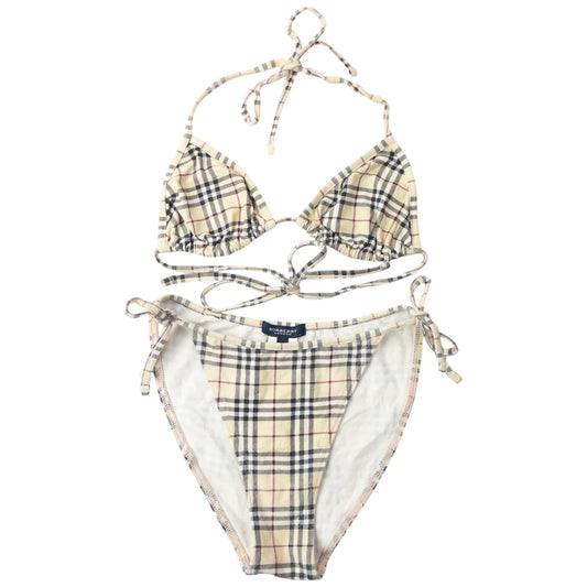 Vintage 2000s Burberry Nova Check Bikini Set Womens Size S