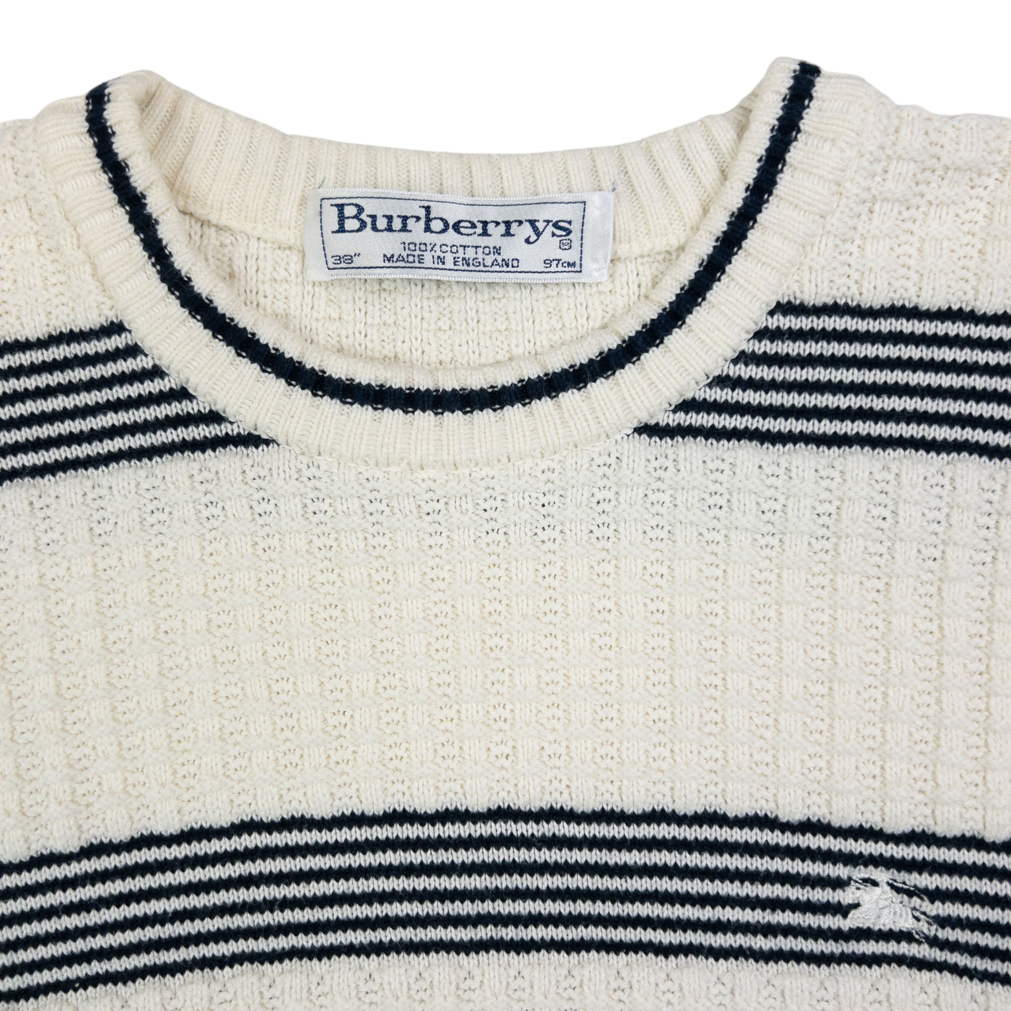 Vintage Burberry Striped Knit Jumper Size M