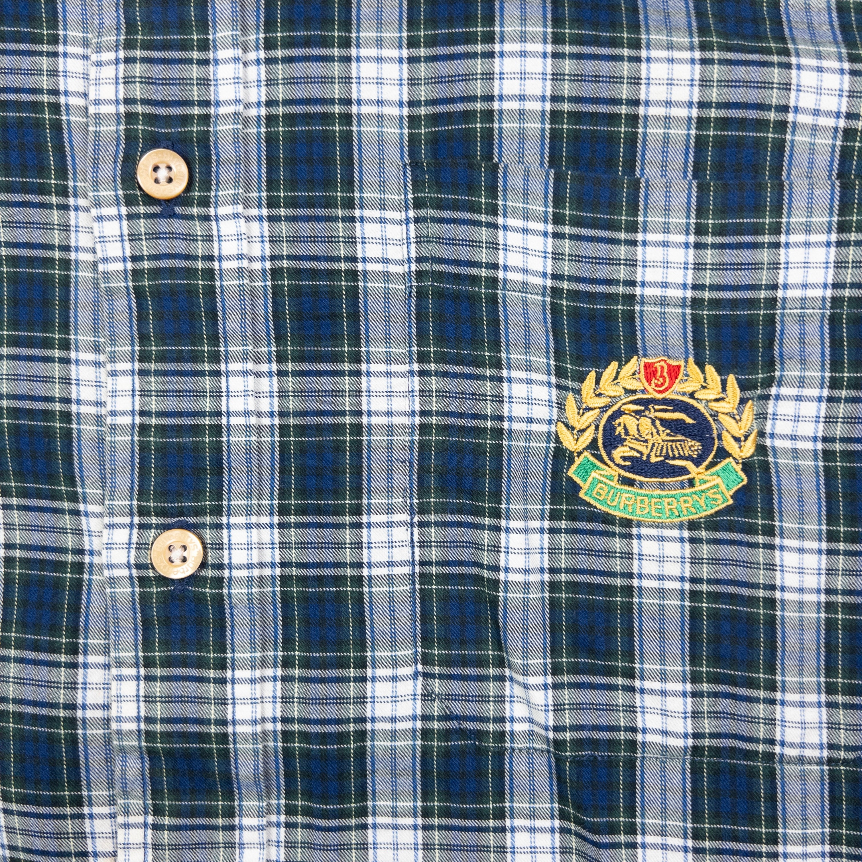 Vintage Burberry Nova Check Long Sleeve Button Up Shirt Size XL