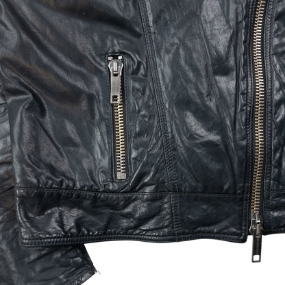 Vintage Burberry Brit Cropped Leather Jacket Womens Size M
