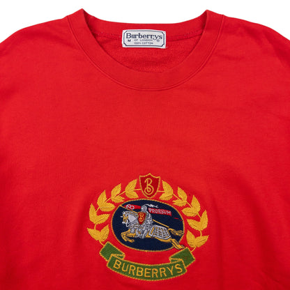 Vintage Burberry Crest Embroidered Sweatshirt Size M