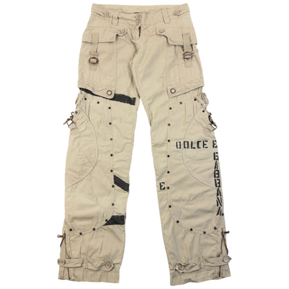 Vintage 2004 Dolce & Gabbana Bondage Flight Cargo Trousers Womens Size W30