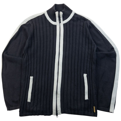 Vintage 2000s Armani Jeans Ribbed Zip Up Jumper Size M