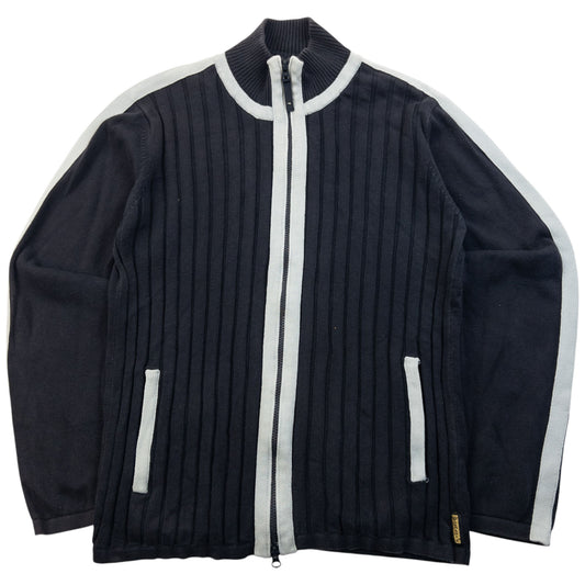 Vintage 2000s Armani Jeans Ribbed Zip Up Jumper Size M