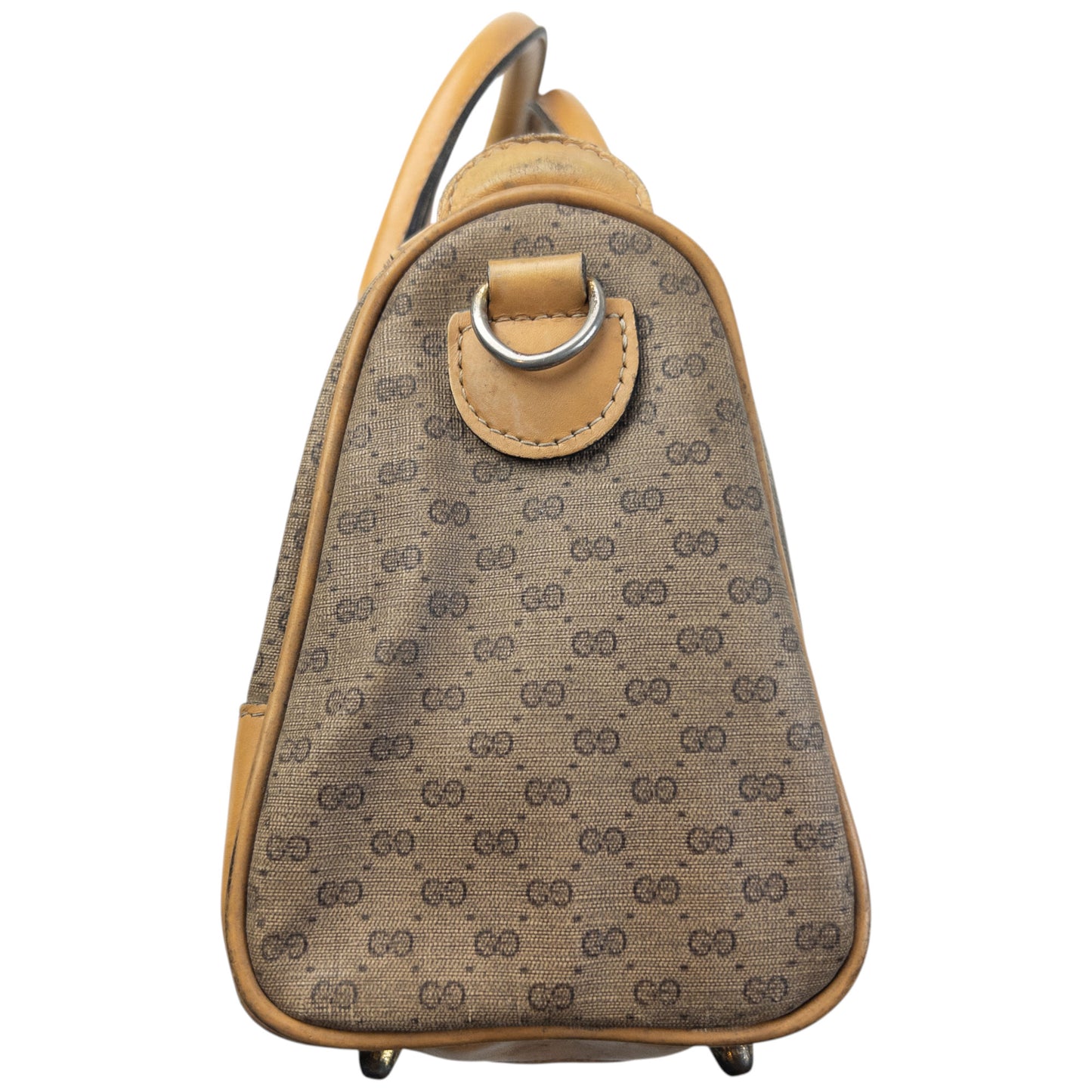 Vintage 80s Gucci Monogram Leather Handbag