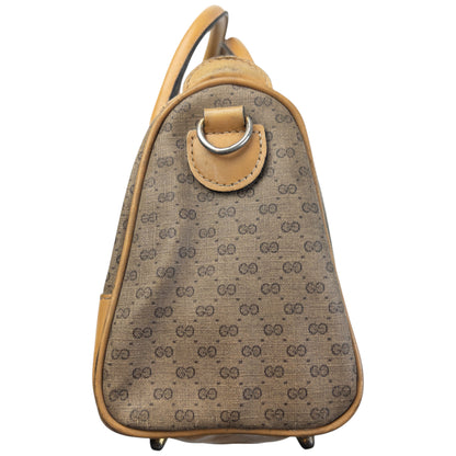 Vintage 80s Gucci Monogram Leather Handbag