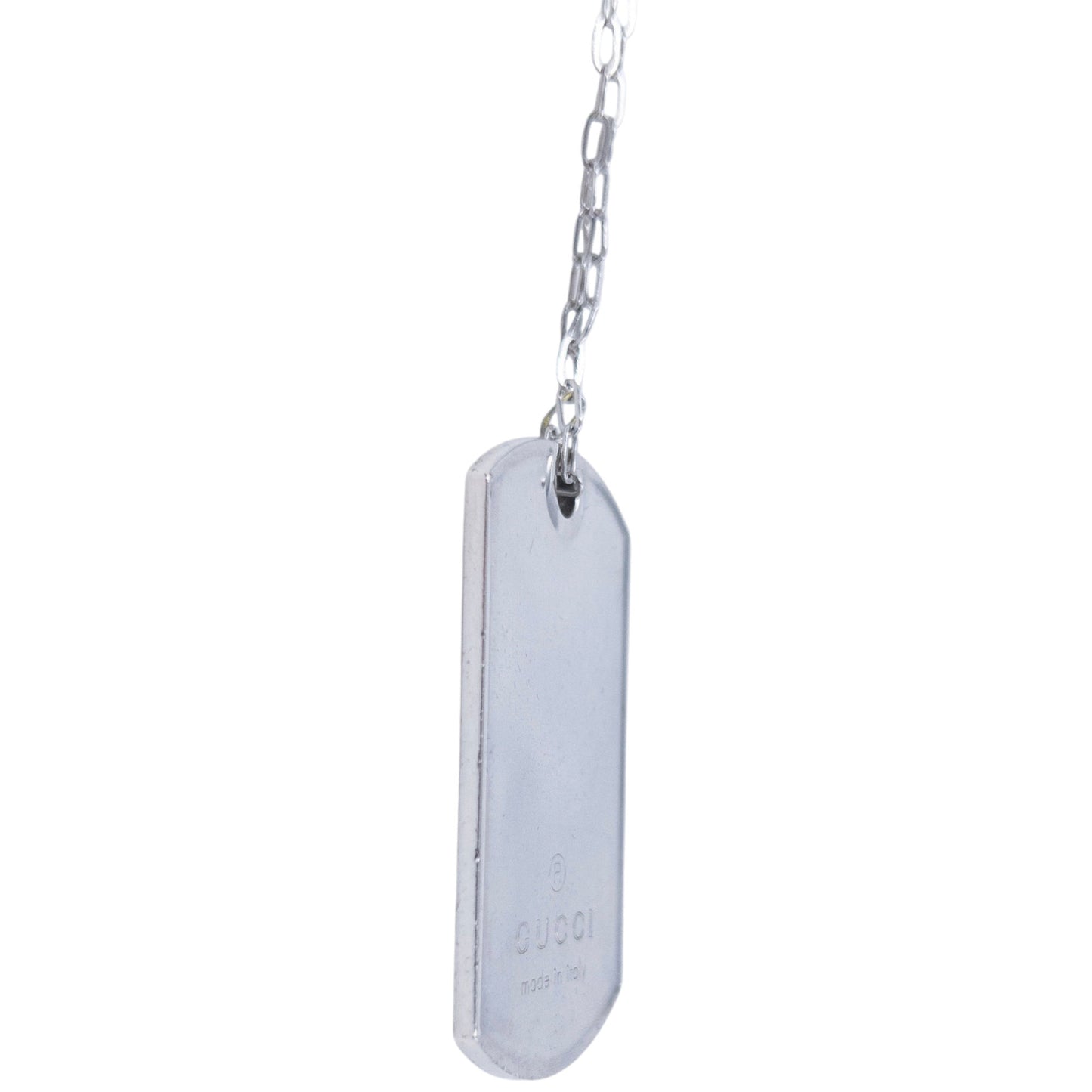 Vintage 2000s Gucci Embossed Dog Tag Necklace