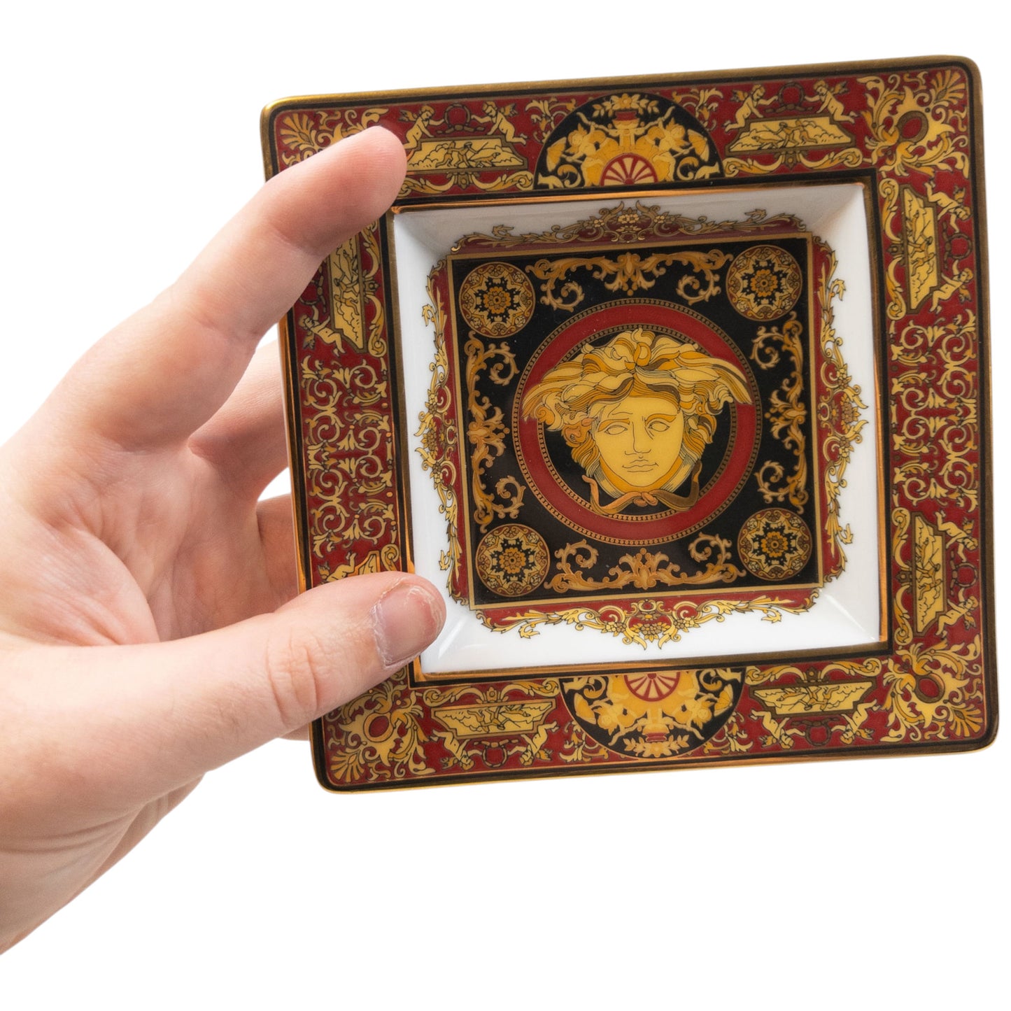 Vintage 2000s Versace Rosenthal Medusa Pattern Ash Tray