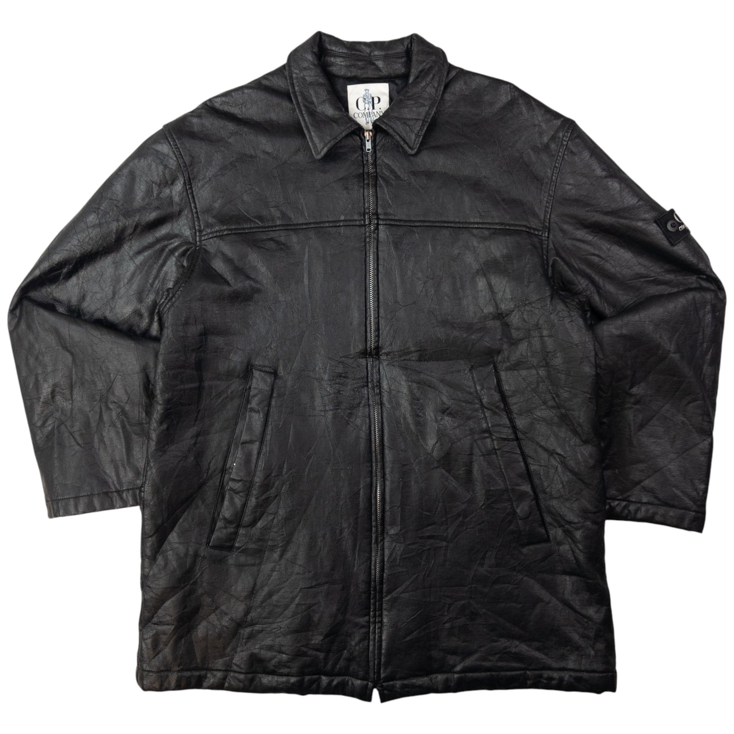 Vintage CP Company Zip Up Leather Jacket Size L