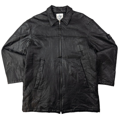Vintage CP Company Zip Up Leather Jacket Size L