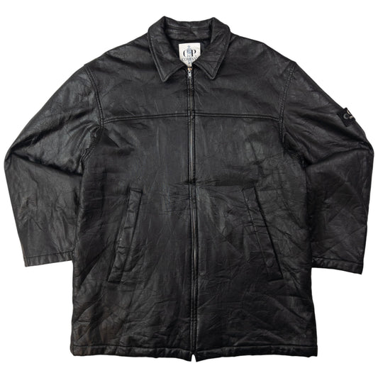 Vintage CP Company Zip Up Leather Jacket Size L