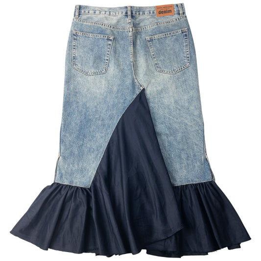 2015 Junya Watanabe X Comme Des Garçons Denim Midi Skirt Womens Size L