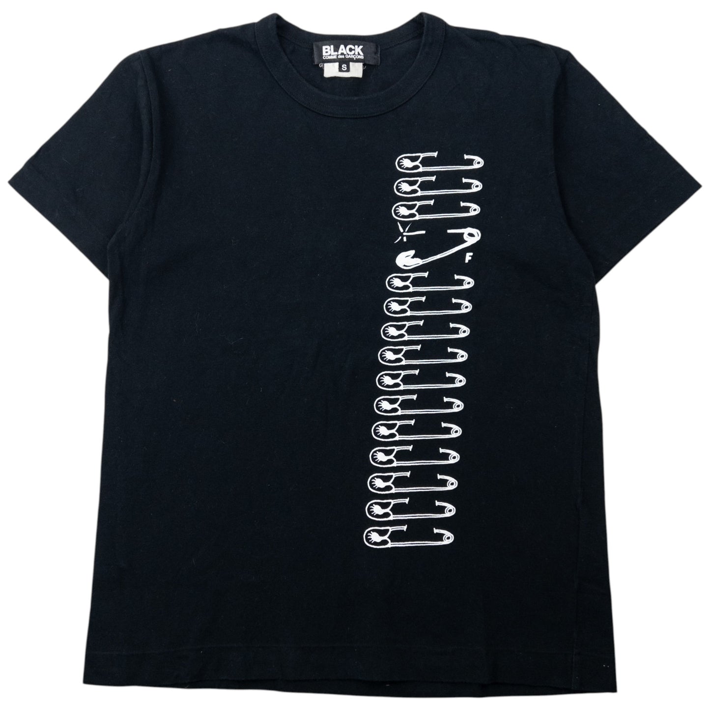 Comme Des Garçons BLACK Safety Pin Graphic T Shirt Womens Size S