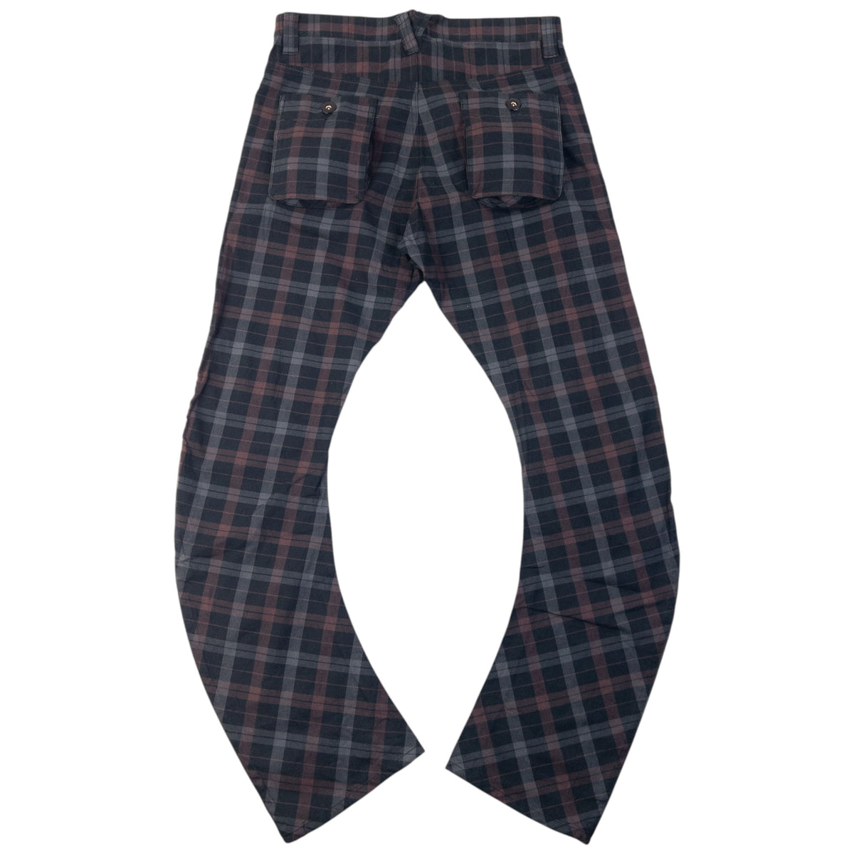 Vintage 2000s PPFM Checkered Curved Stacked Leg Trousers Size W32