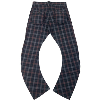 Vintage 2000s PPFM Checkered Curved Stacked Leg Trousers Size W32